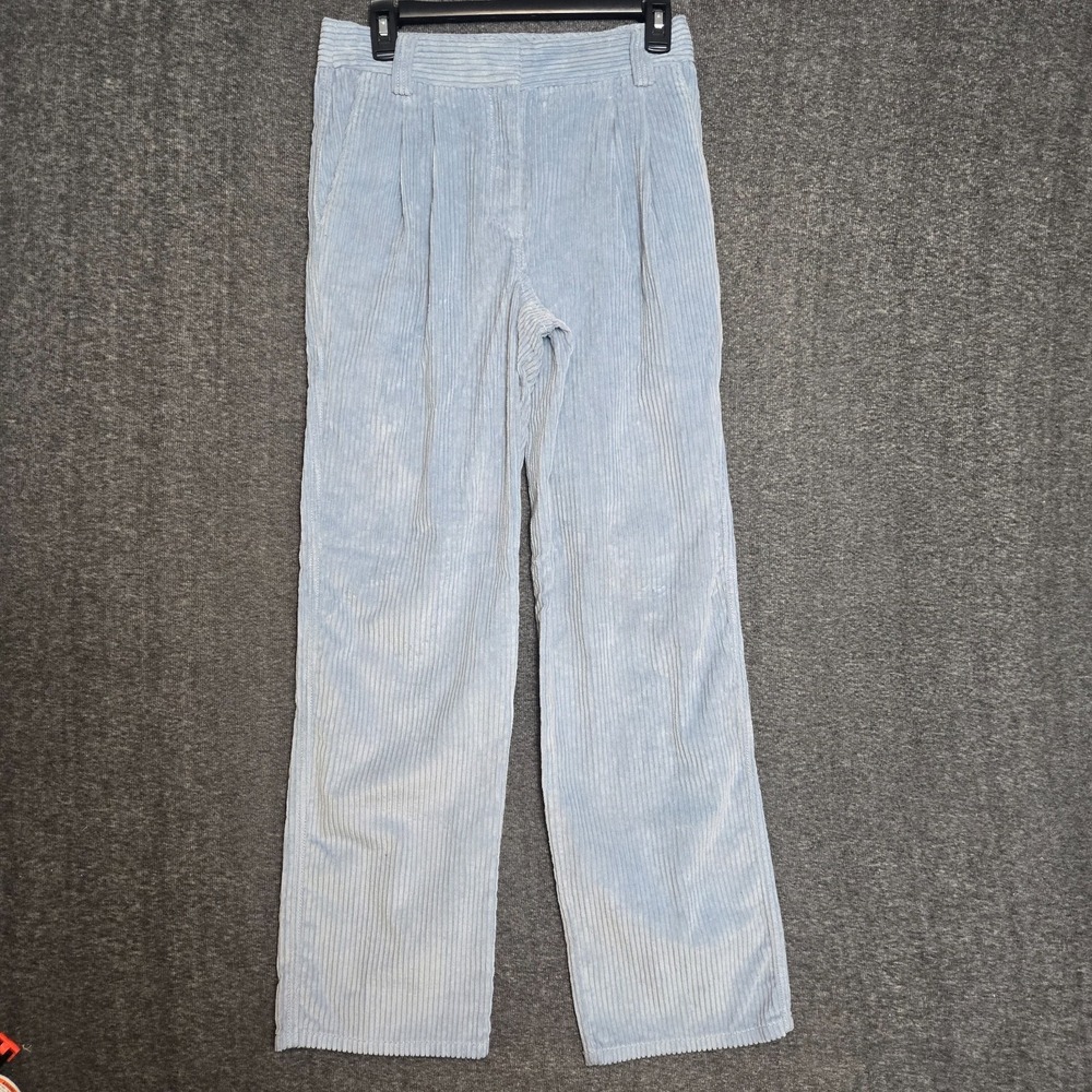 Aritzia SUNDAY BEST Harvey Dune Blue Cotton Corduroy Straight Leg‎ Pants Size 2